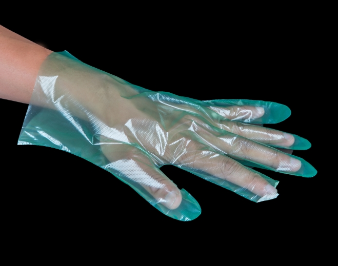 Disposable Blue Black Gloves, Industrial and Medical Exam Grade PE Gloves, Food Contact PE Gloves