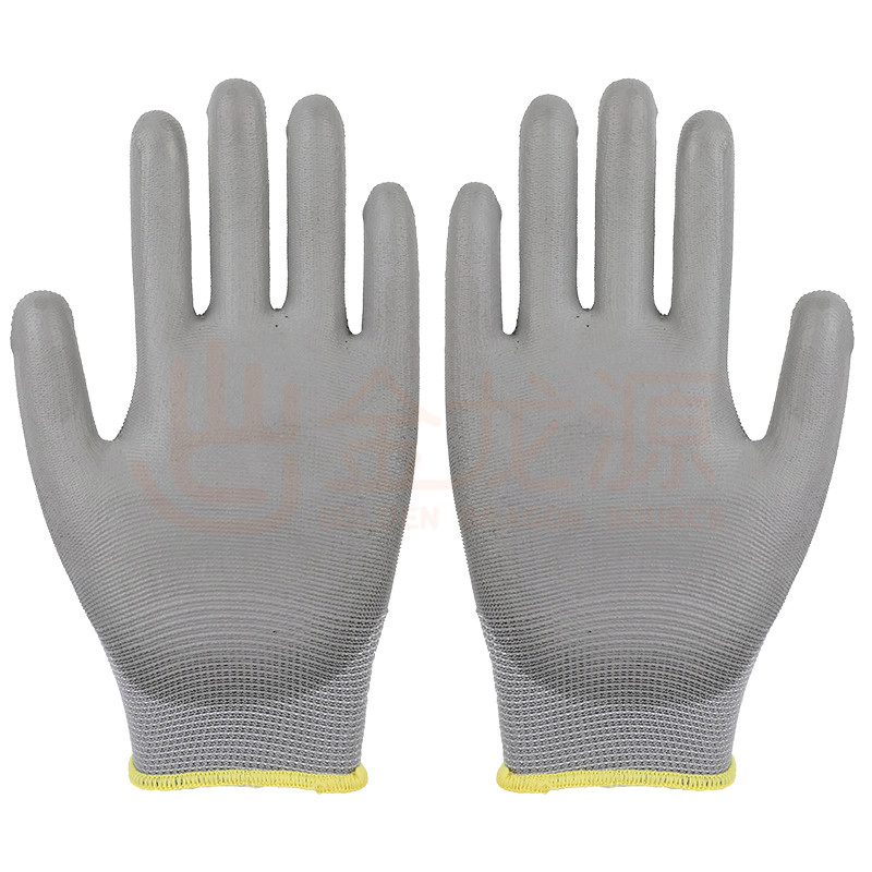 13 Gauge Polyester PU (Polyurethane) Coated Work Industrial Labor Safety Protective Working Gloves