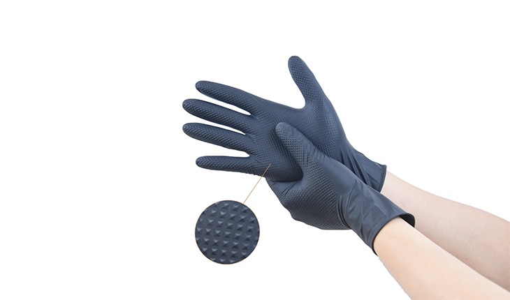 Diamond Textured Grip Nitrile Gloves 7mil 8mil with CE Certficated