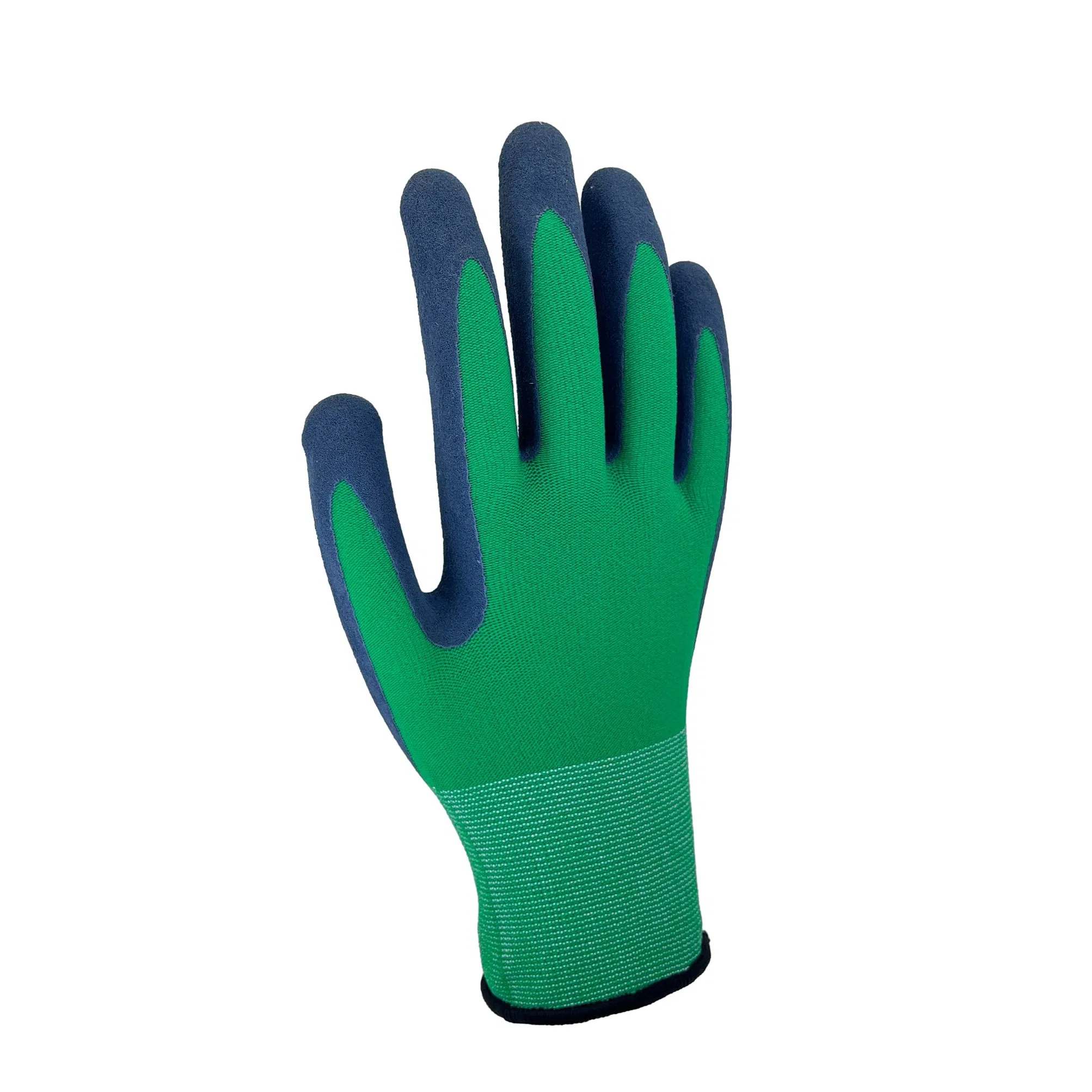 Wholesale Safety Gloves Blue Cotton Latex Dipping Crinkle Anti-Cut Protective Gloves for Industrial Construction