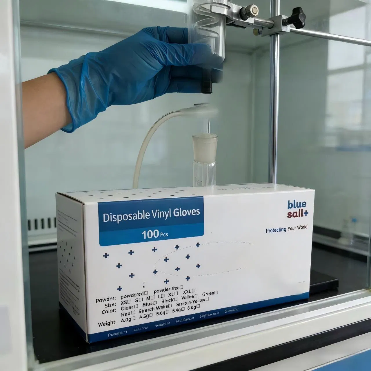 Food Safe Vinyl Glove Blue Powder Free/Powdered