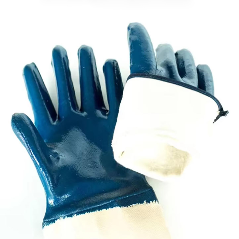 Acid-Resistant Alkali-Proof Polyester/Cotton Nitrile Coated Heavy Duty Gloves