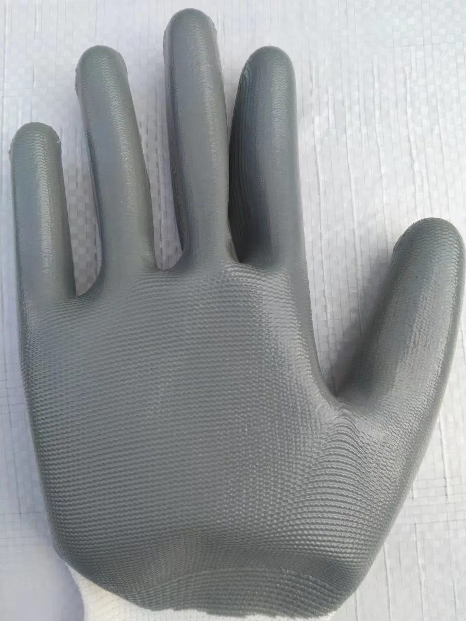 Factoryshop 13gauge Polyester Liner Gray Nitrile Palm Dipped Coated Protective Safety Work Industrial Construction Labor Hand Working Best Gloves