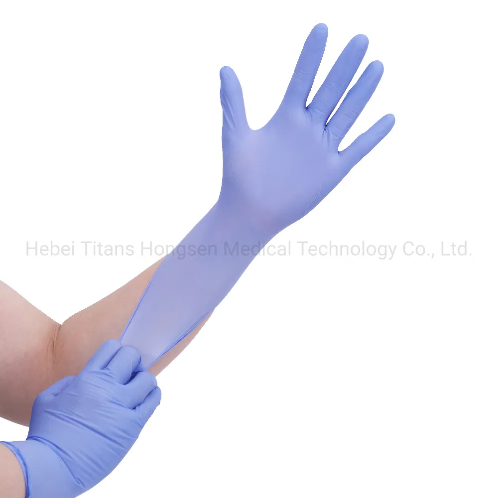 Titanfine Nitrile Gloves Medical Disposable Powdered Gloves Nitrile Examination Gloves for Hospital Dental Hotel