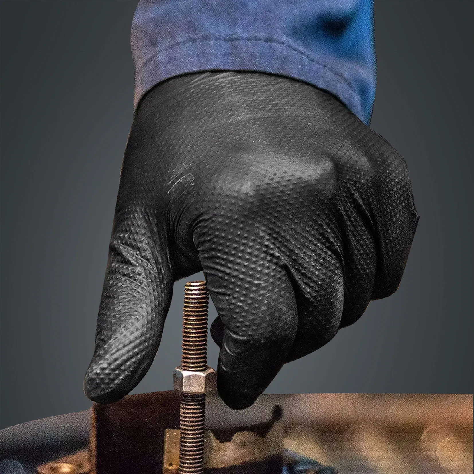 Disposable Gloves Diamond Grip Nitrile Glove Textured Diamond Black Nitrile Gloves Wholesale