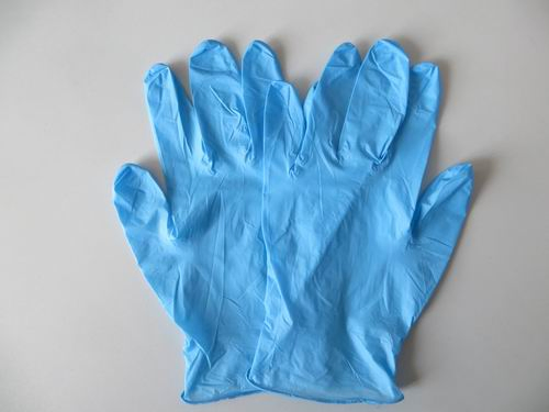 Blue Powdered Medical Grade Nitrile Examination Gloves