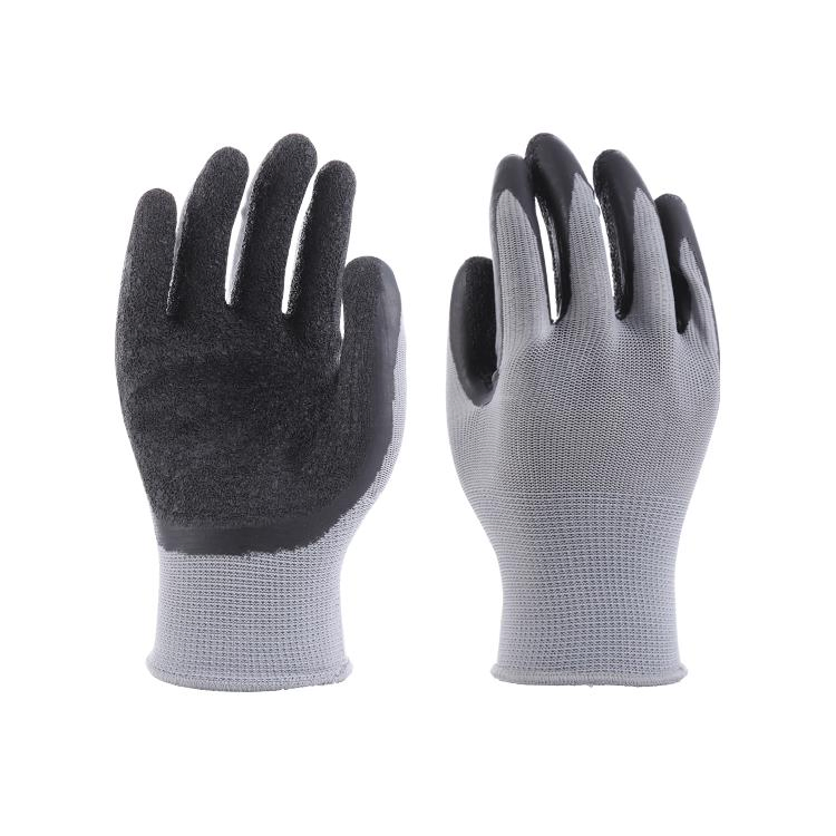 13G Polyester Nylon Crinkle Latex Abrasion Resistamt Factory Labor Protection Gloves