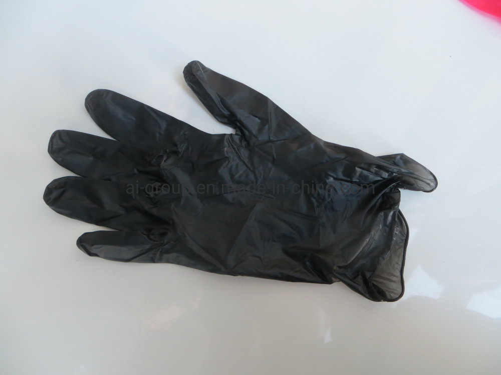Glove Powdered with Comstarch Talc Strong and Durable Glove Black Vinyl Glove