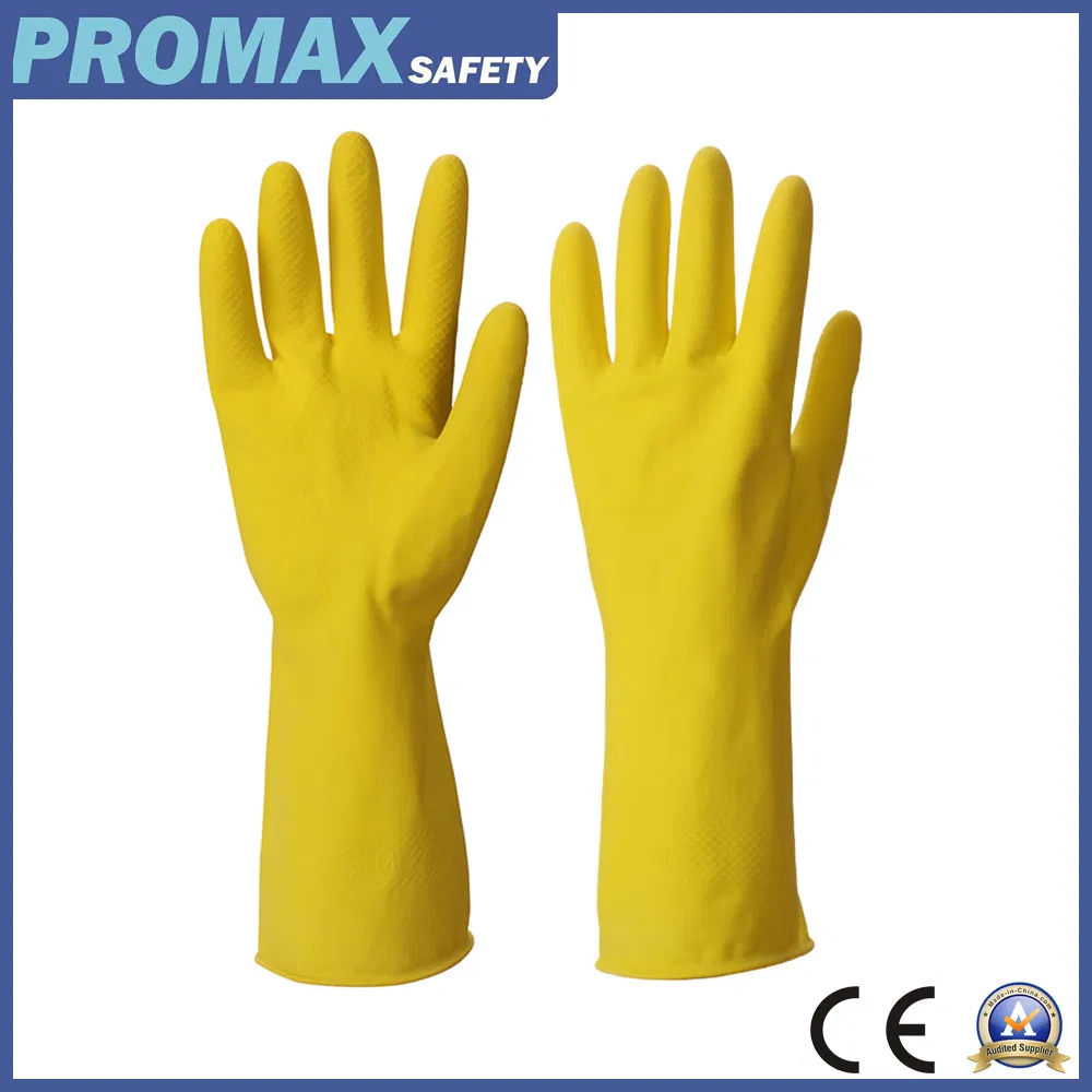 Women Anti Slip Reusable Long Waterproof Rubber Latex Household Dishwashing Cleaning Gloves