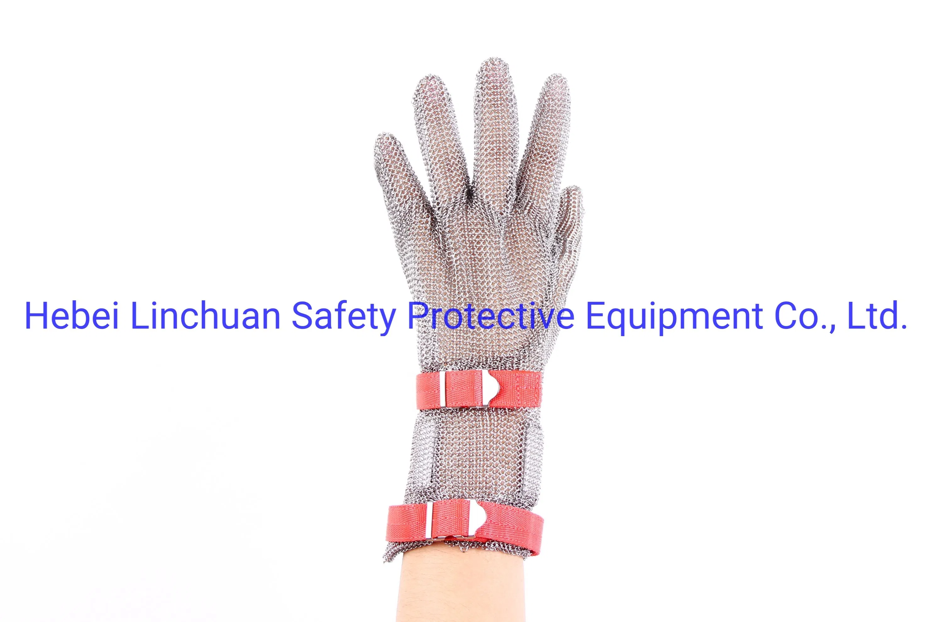Long Cuff Metal Mesh Glove Stainless Steel Mesh Glove Cut Resistant Chain Mail Protective Anti-Cutting Glove for Kitchen Butcher Working Safety
