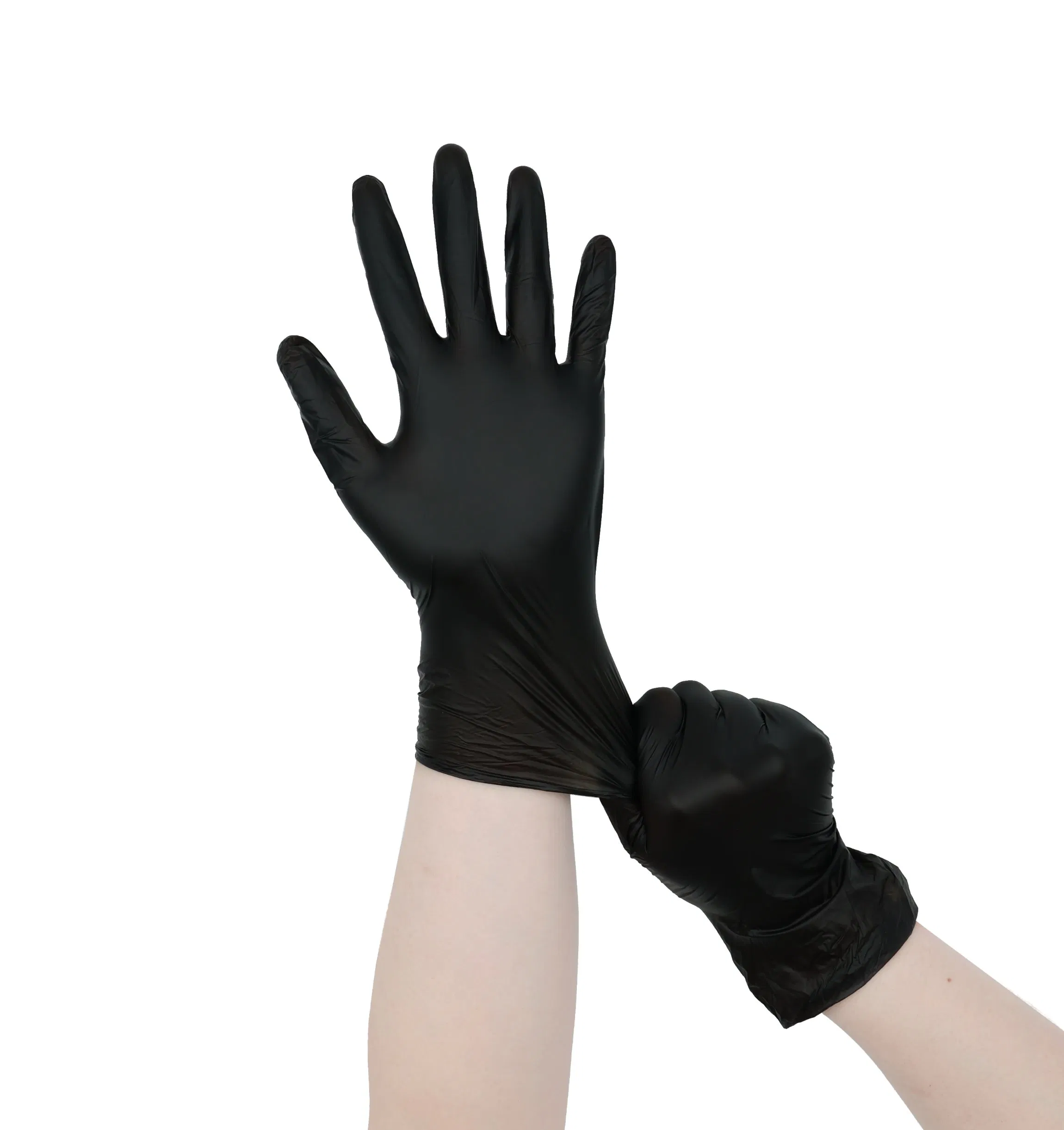 Black Disposable PVC Lab Chemical Handling Latex-Free Anti-Slip Leak-Proof Vinyl Gloves