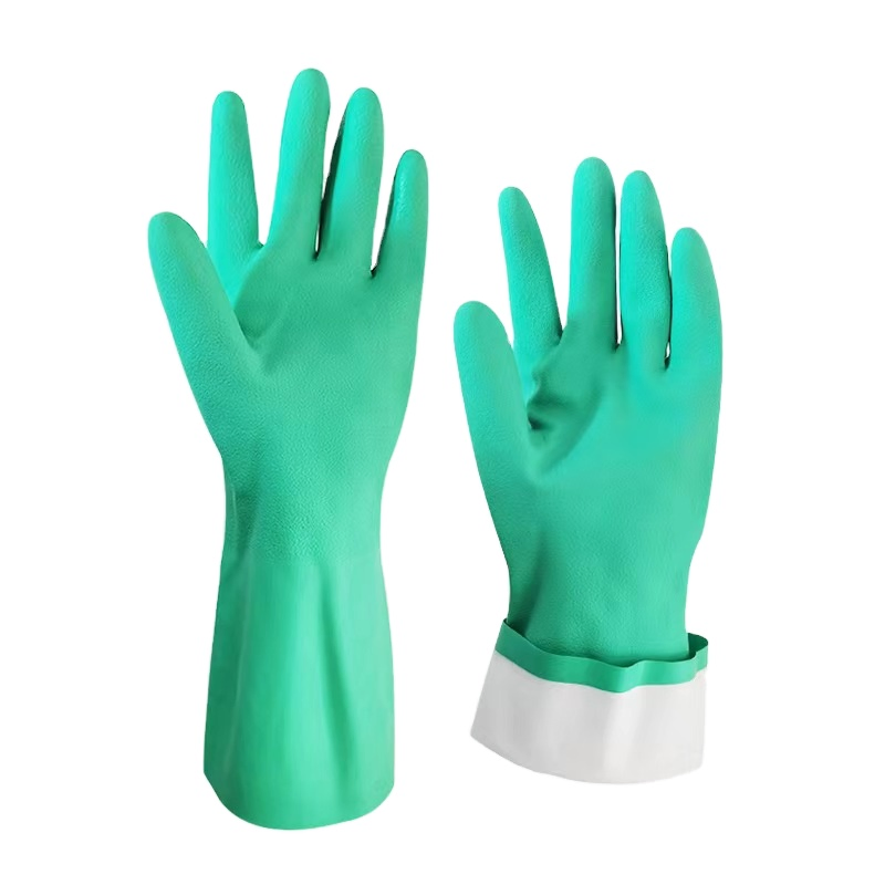Safety Gloves Long Cuff Nitrile Rubber Protective Household Industrial Use Multi-Purpose Working