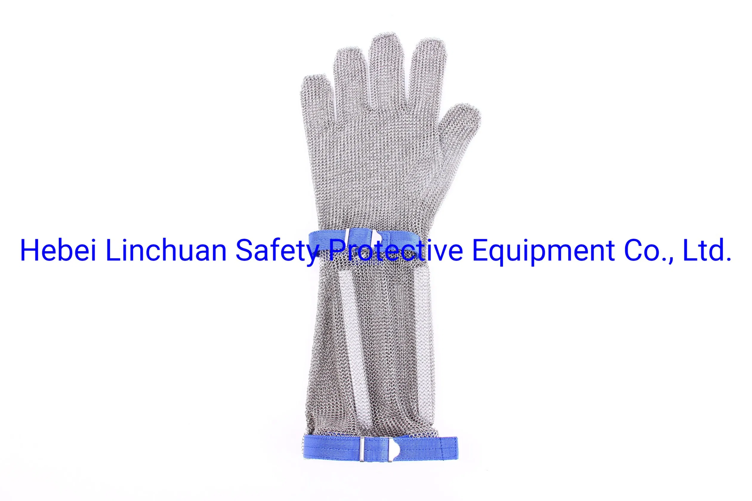 19cm 22cm Long Cuff Stainless Steel Metal Mesh Glove Stainless Steel Cut Resistant Ring Mesh Metal Safety Working Protective Glove for Work