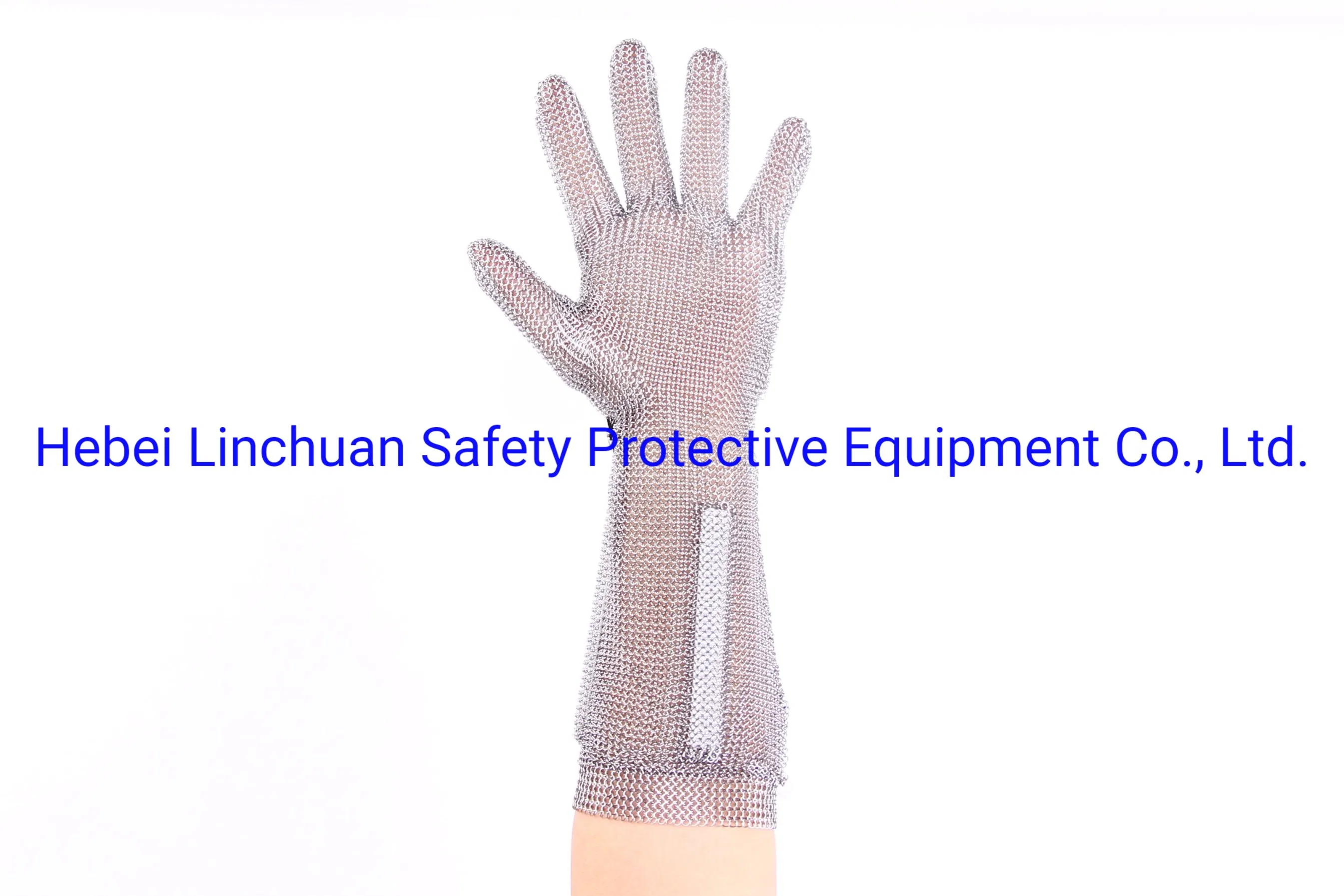 Metal Mesh Safety &amp; Accessories Chain Mail Long Glove with Cut Resistant Sleeve/Stainless Steel Chain Mail Long Cuff Glove with 8cm 15cm 20cm Sleeve