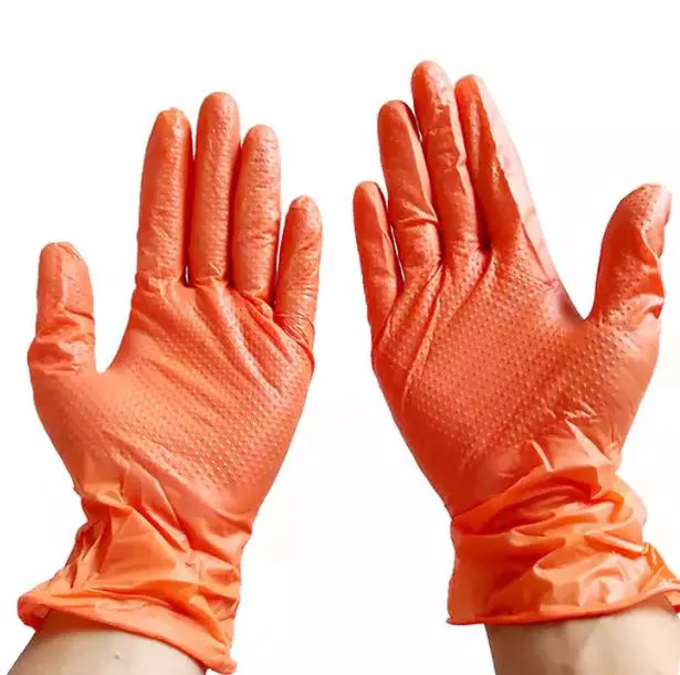 Orange Nitrile Gloves