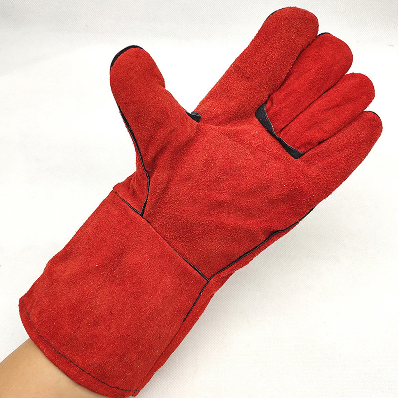 Industrial Protective Cow Split Leather Safety Gloves Long Cuff Guante Let Working Welding Gloves