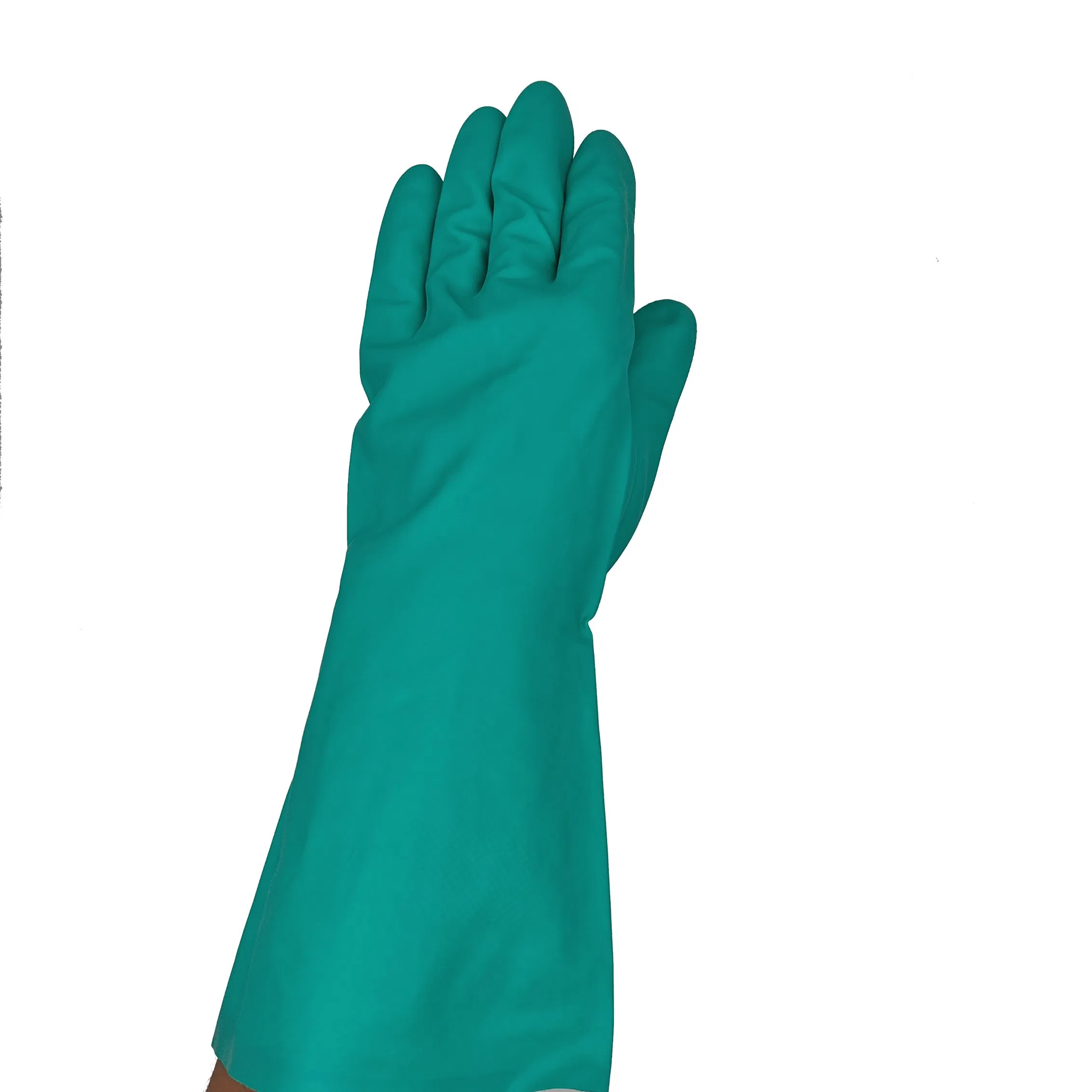 Waterproof Heavy Duty Gloves Green Nitrile Guantes De Nitron Guante Nitrilo Industrial