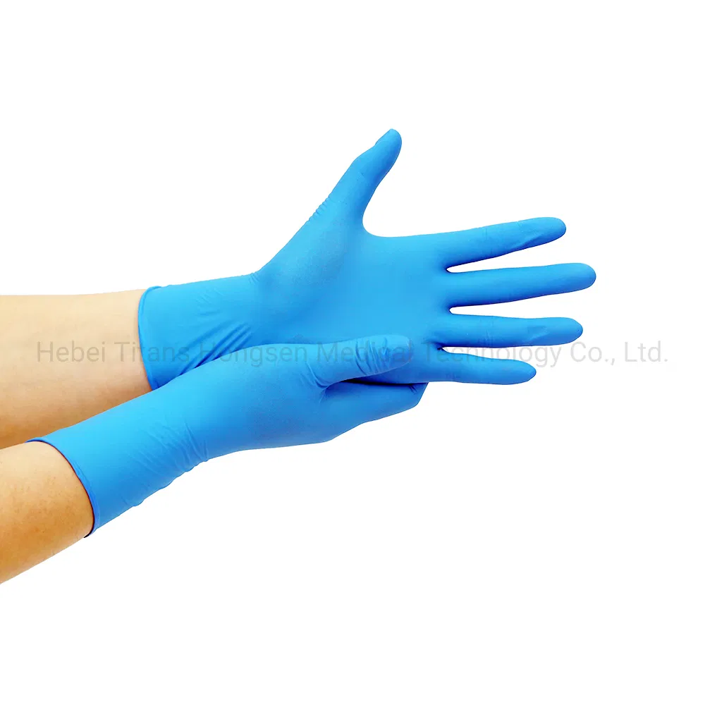 Disposable Blue Nitrile Gloves Powder Free Industrial Blue Nitrile Gloves