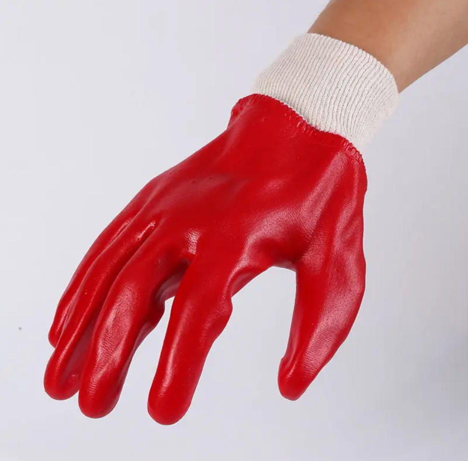 PVC Waterproof Oil/Wear / Chemical/ Acid Alkali Resistant Industrial Protective Coated Hand Gloves