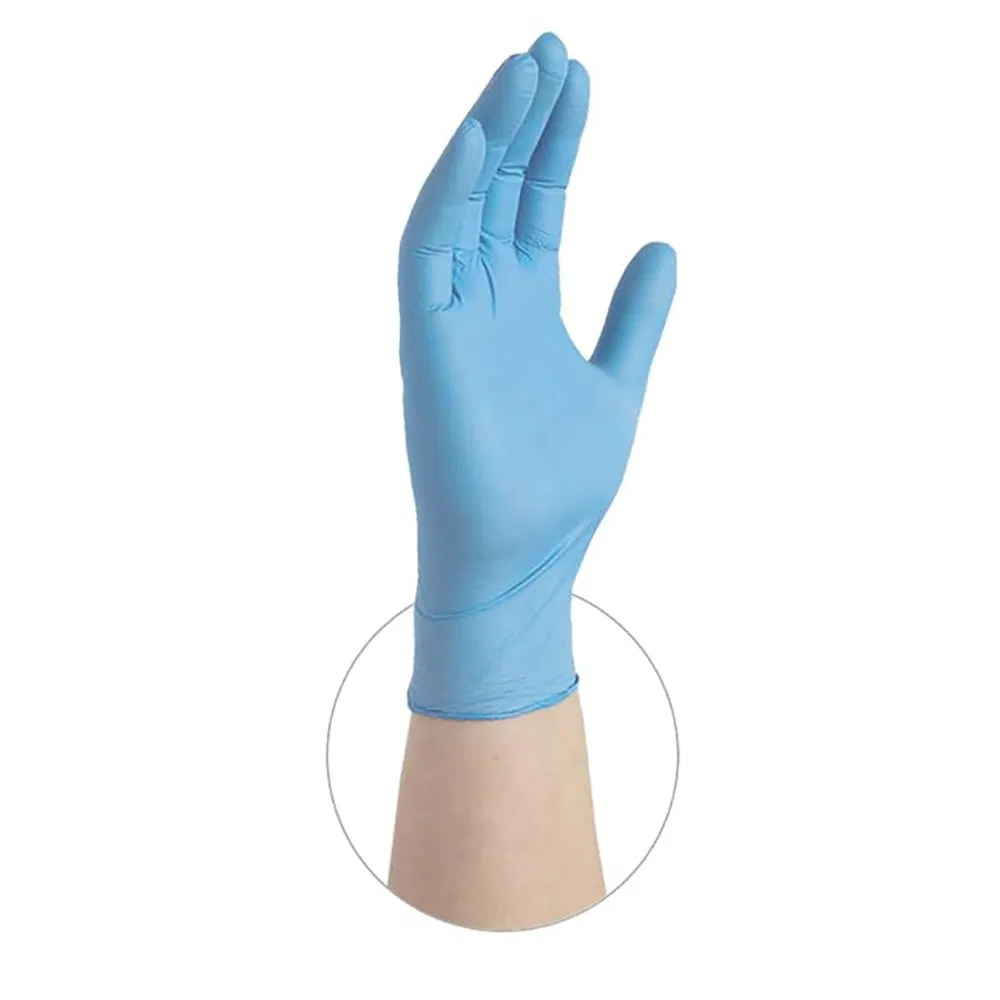 Blue Nitrile Gloves Display