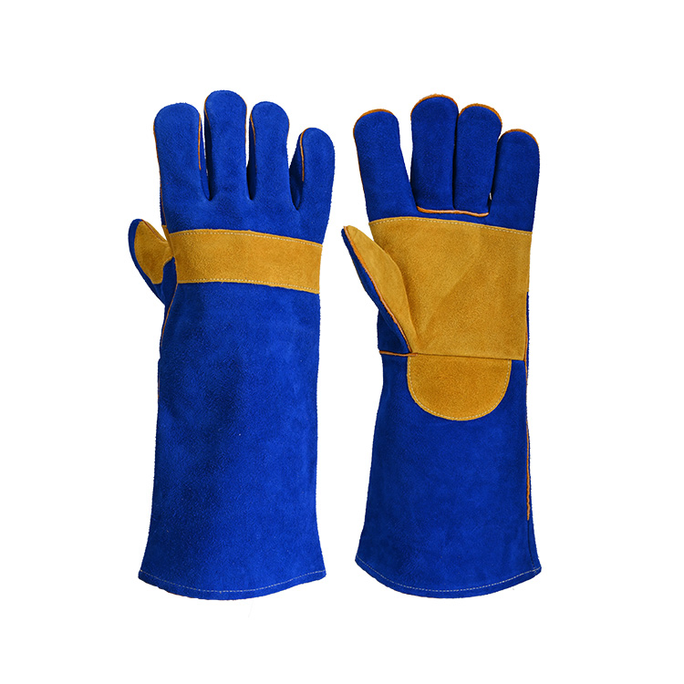 Industrial Protective Cow Split Leather Safety Gloves Long Cuff Gauntlet Working Welding Gloves