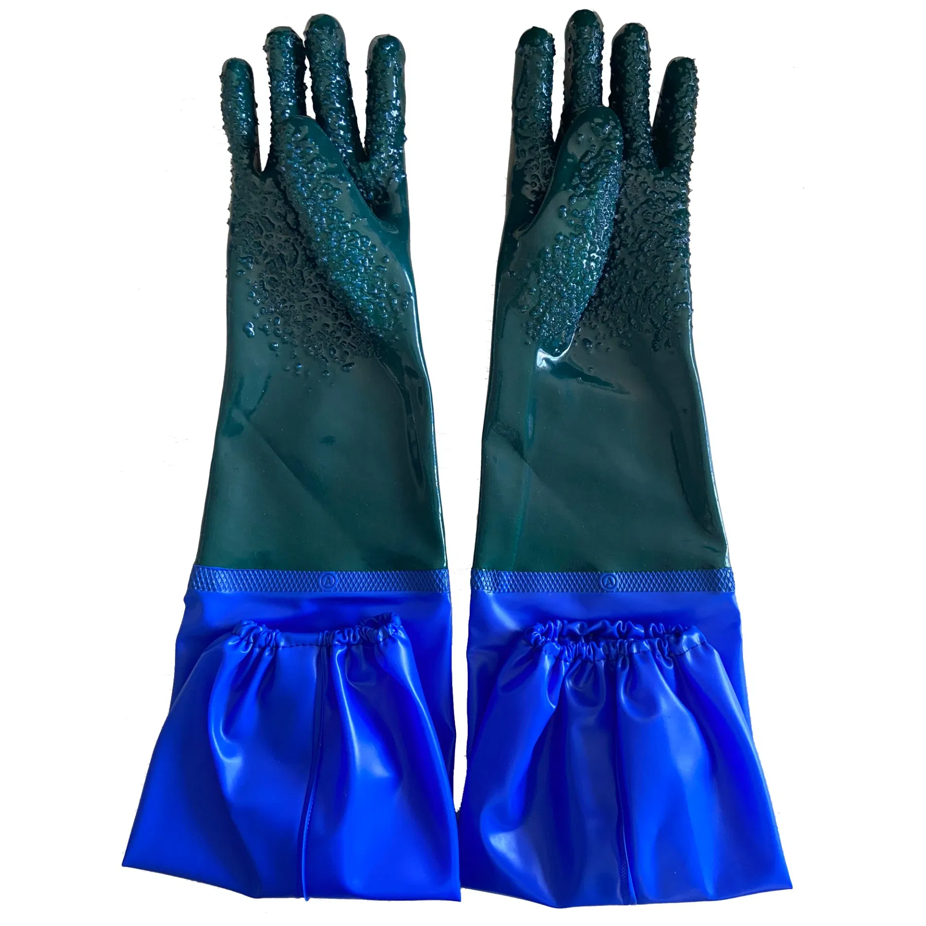 Long Sleeve Sandy PVC Glove Chemical Resistant Safety Work Glove