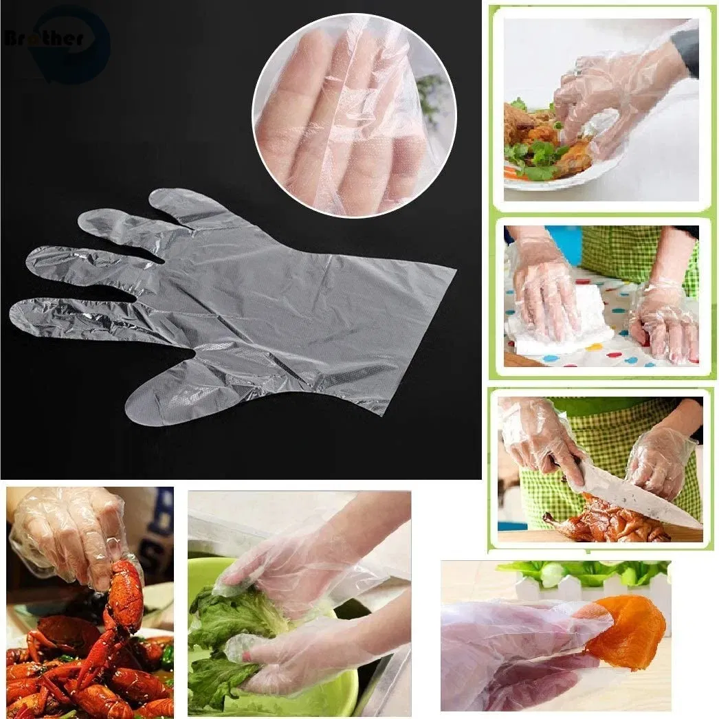 Disposable PE Food-Handling Gloves: Food-Grade, Chemical Resistant, Oilproof &amp; Waterproof, Safe &amp; Reliable, Pack of 200