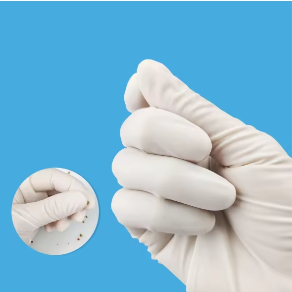 High Quality Disposable Sterile Chemical Resistant Medical Powder Free Surgical Examination Latex Gloves Logo Yqd1-1