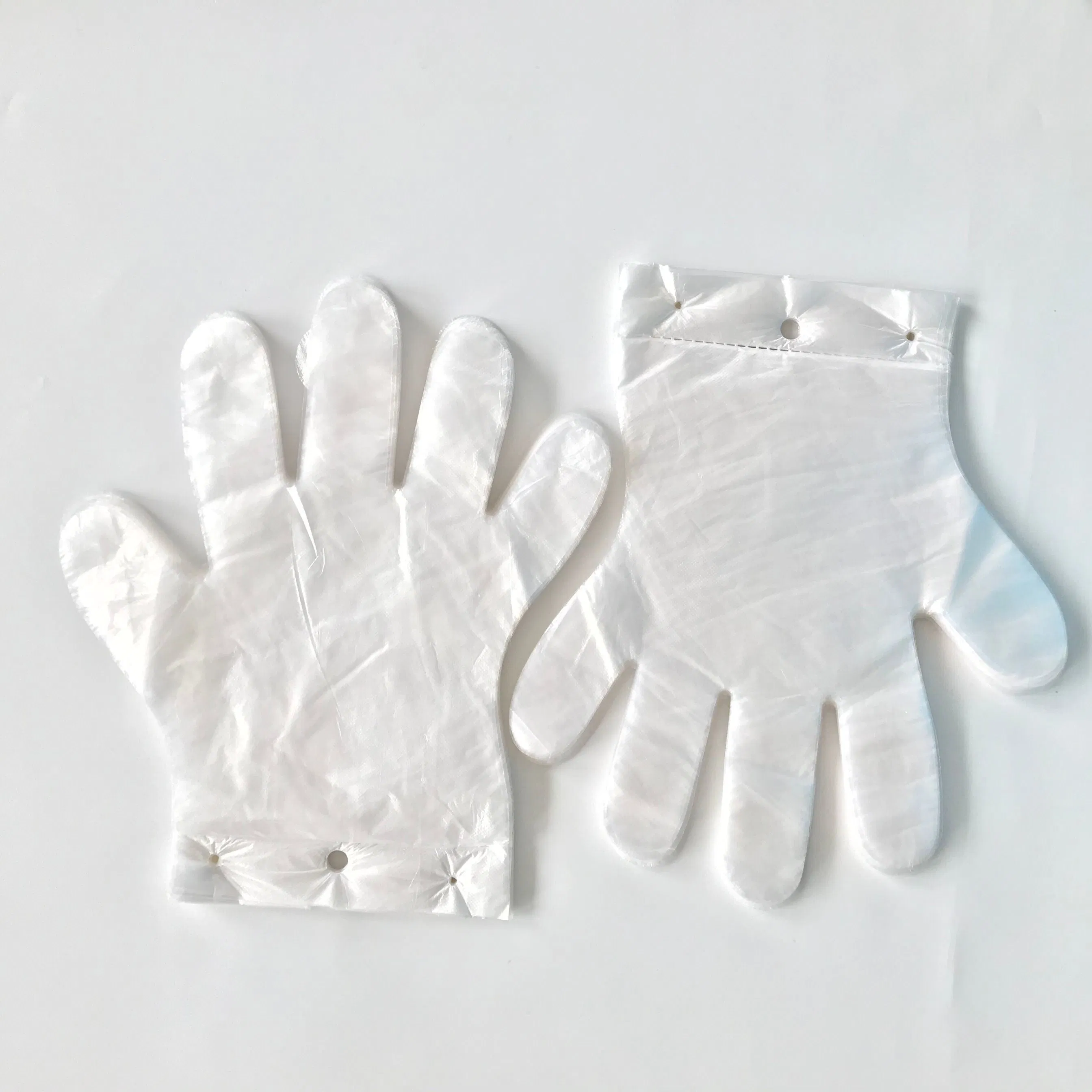 100PCS Per Pack Glove with a Hole Eco Friendly Oxo Biodegradable Compostable Clear HDPE LDPE Disposable Gloves Kitchen Cleaning