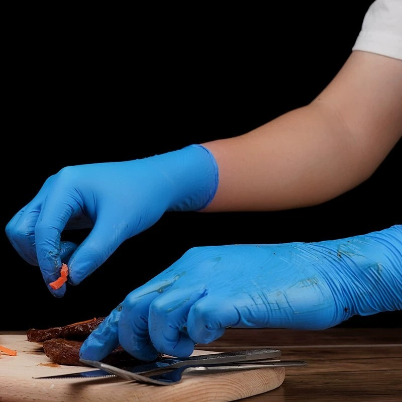 Textured Grip Latex Free Nitrile Gloves with Chemical Resistance and Hypoallergenic Design