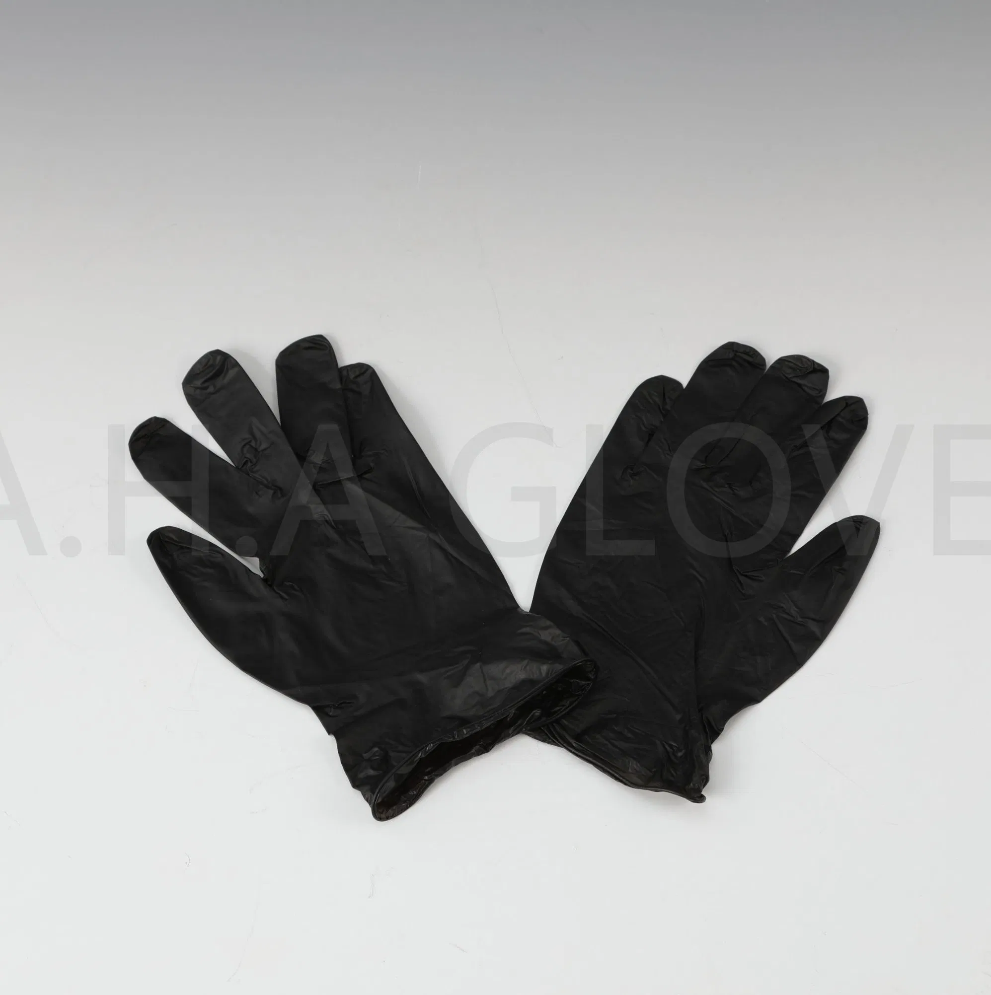 Black Food Grade Preparation Powder Free Powdered Disposable Vinyl Glove with ISO CE
