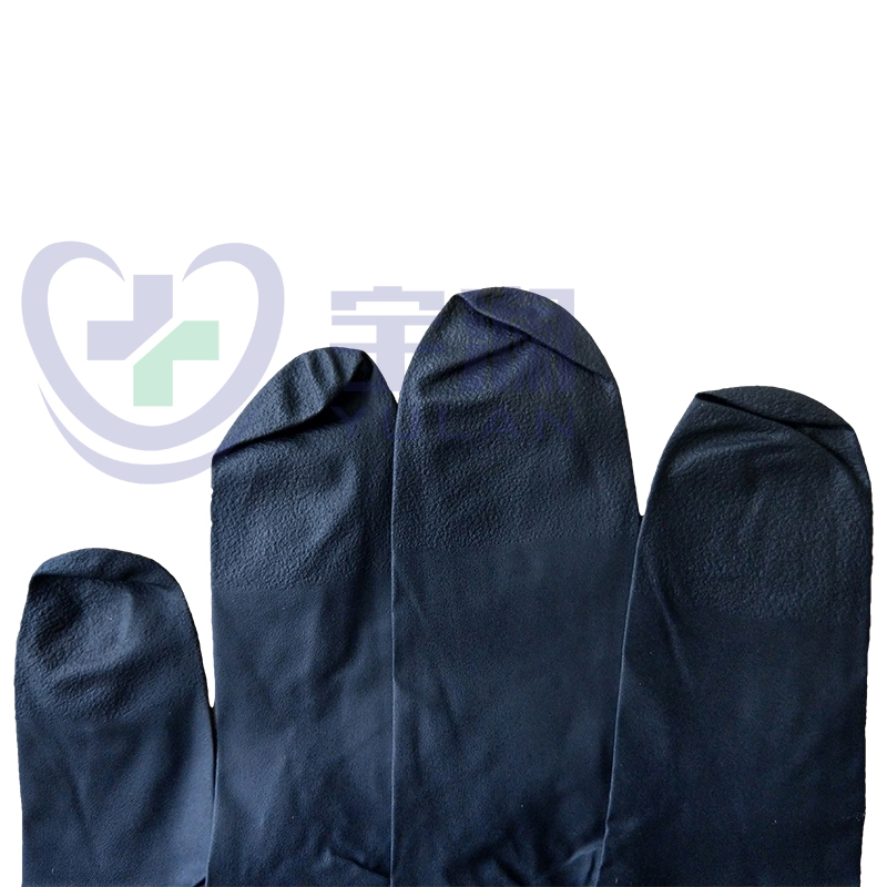 Powder Free Medical Disposable Black Nitrile Examination Gloves Exam Glove