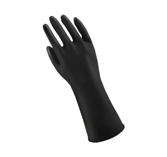 DDSAFETY ISO/BSCI Heavyweight Black Industrial Reusable Rubber Textured grip and flock lined interior Glove