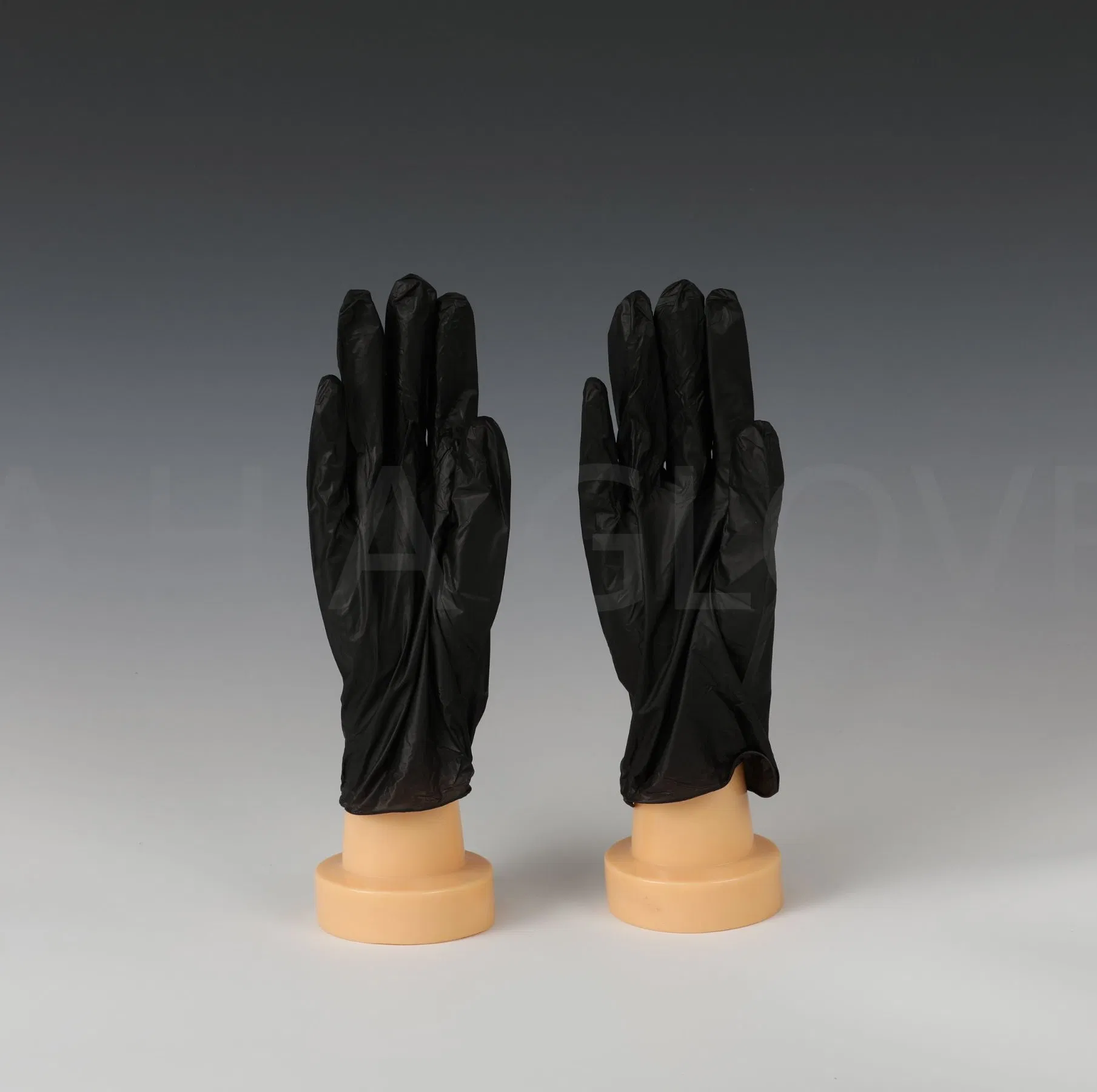 Black Food Grade Preparation Powder Free Powdered Disposable Vinyl Glove with ISO CE