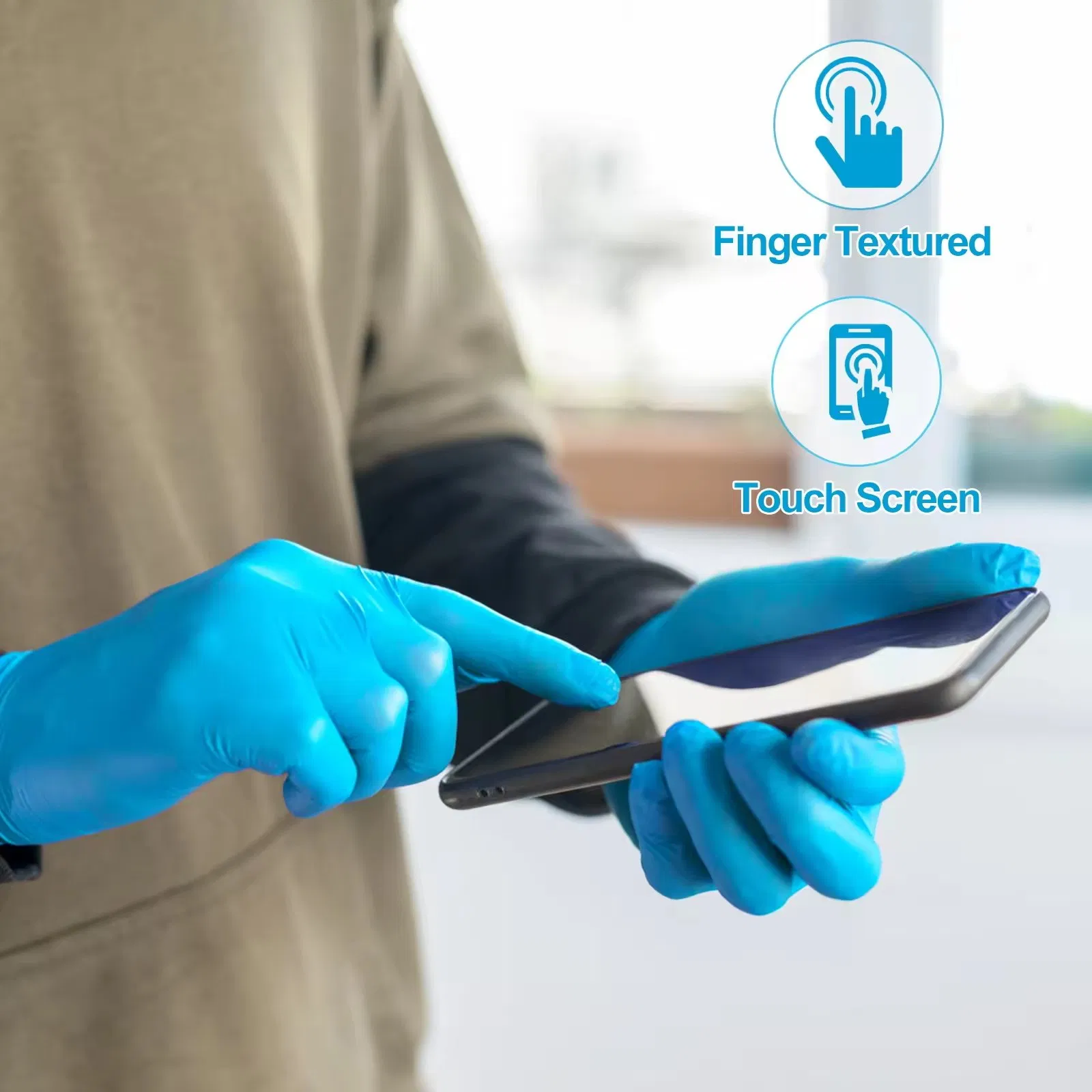 Wholesale Multi-Purpose Disposable Nitrile Gloves Box of Blue Nitrile Gloves 100PCS Per Box for Home Workshop Industrial Beauty Gardening