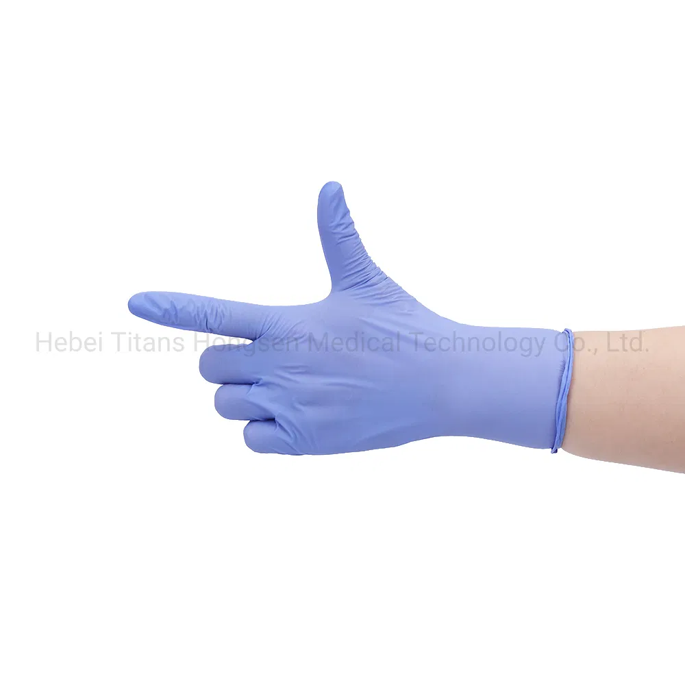 Titanfine Disposable Safety Medical Nitrile Gloves Ambidextrous Resistance to Hydrochloric Acid Powder Free White Nitrile Gloves
