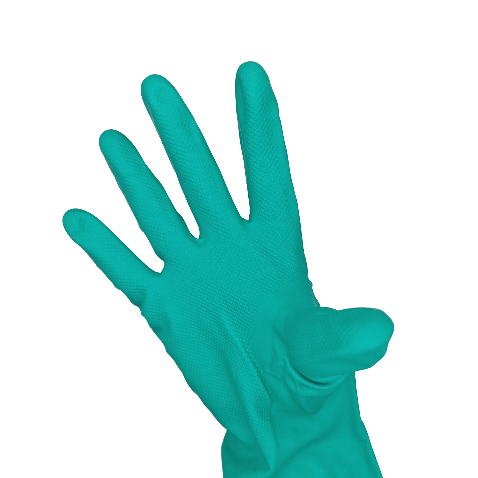 Waterproof Heavy Duty Gloves Green Nitrile Guantes De Nitron Guante Nitrilo Industrial