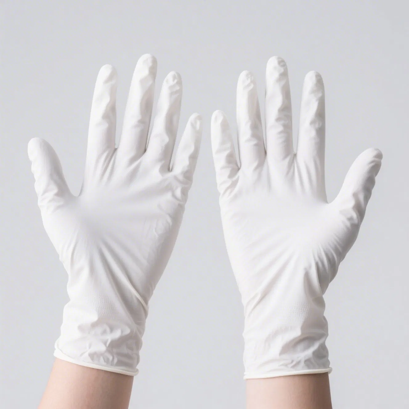 White Nitrile Exam Gloves with Textured Grip for Dental Use
