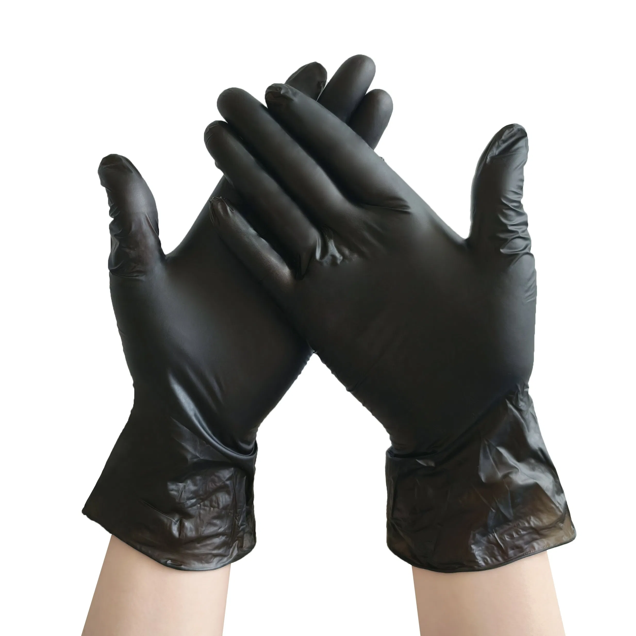 Black Disposable PVC Lab Chemical Handling Latex-Free Anti-Slip Leak-Proof Vinyl Gloves