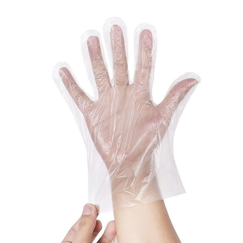Factory Direct Wholesales Disposable PE Gloves with Two Holes for Food Grade Handling Summer Cleaning Gloves Individually Packed