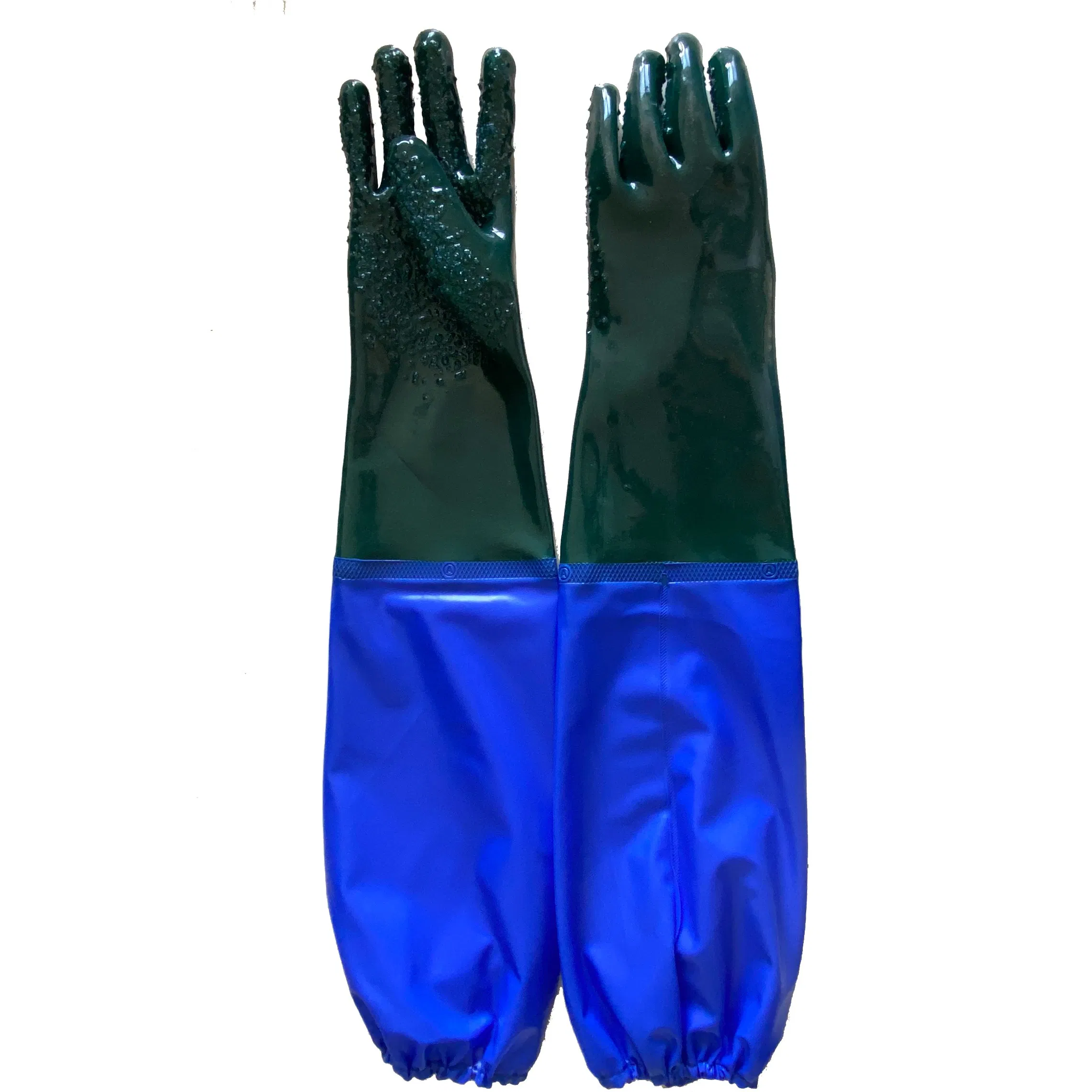 Long Sleeve Sandy PVC Glove Chemical Resistant Safety Work Glove