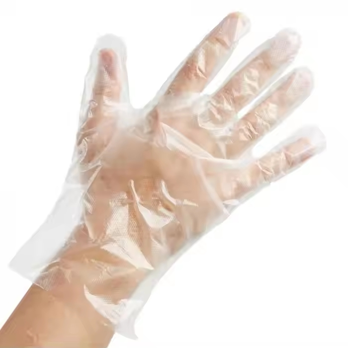Factory Direct Wholesales Disposable PE Gloves with Two Holes for Food Grade Handling Summer Cleaning Gloves Individually Packed