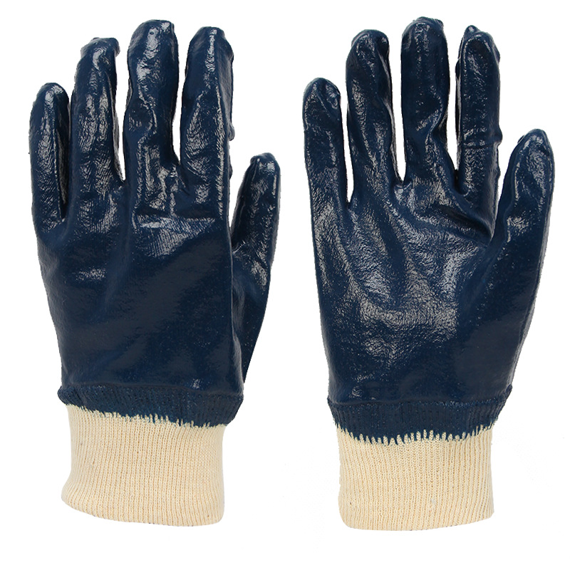 Jinlongyuan Industrial Cotton Jersey Nitrile Gloves Safety Gloves Full Coated Gloves with Oil Resistant and More Hand Protective