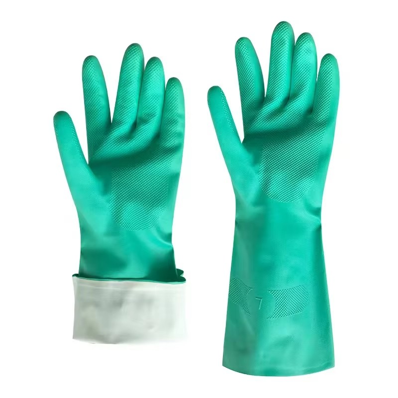 Chemical Resistant Nitrile Gloves Long Sleeve Household Work Gloves Waterproof