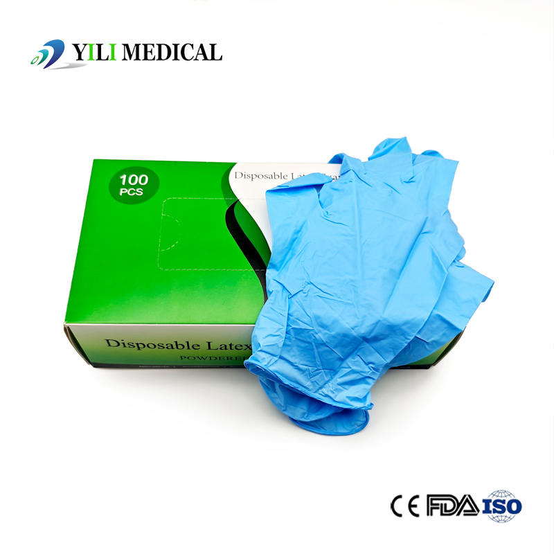 Medical Supplies High Quality Disposable Medical Examination Blue Nitrile Gloves Powdered &amp; Powder Free Factory