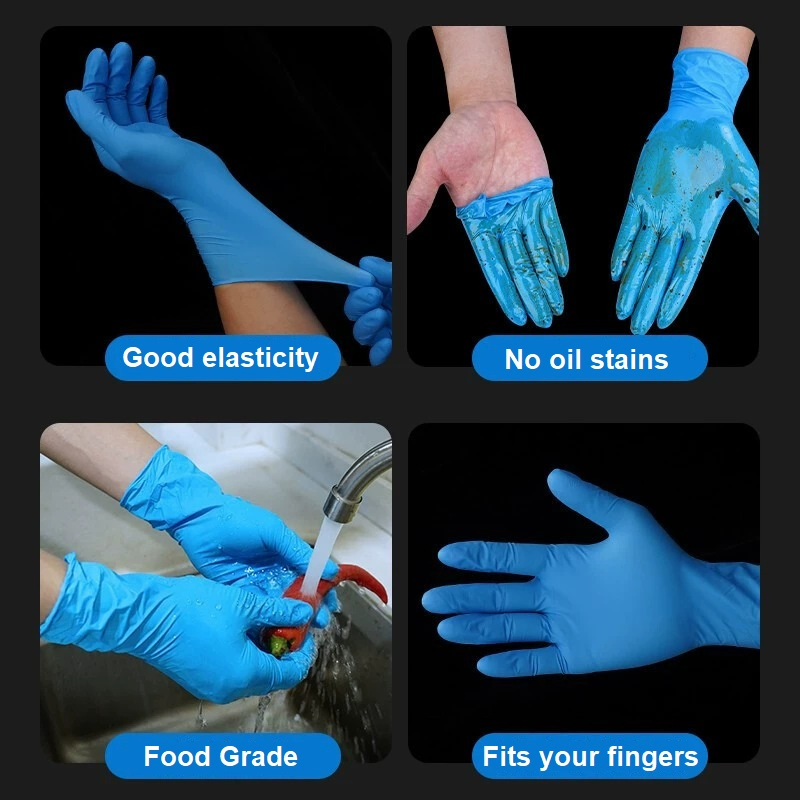 Textured Grip Latex Free Nitrile Gloves with Chemical Resistance and Hypoallergenic Design