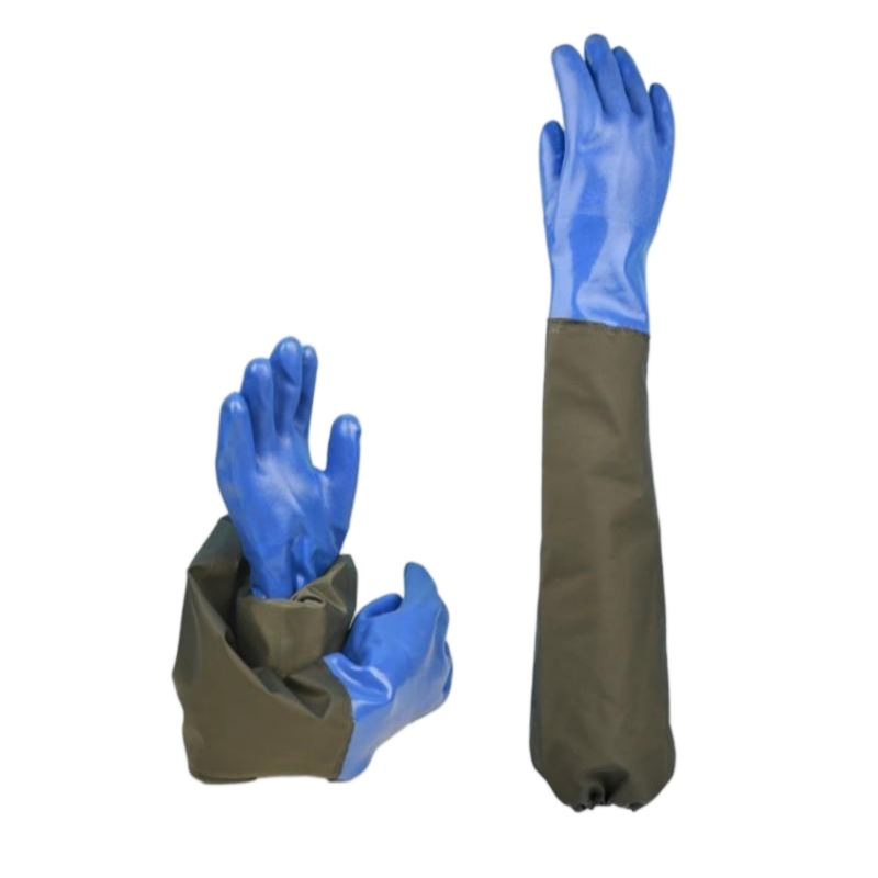 Durable PVC Chemical Resistant Gloves for Industrial Use