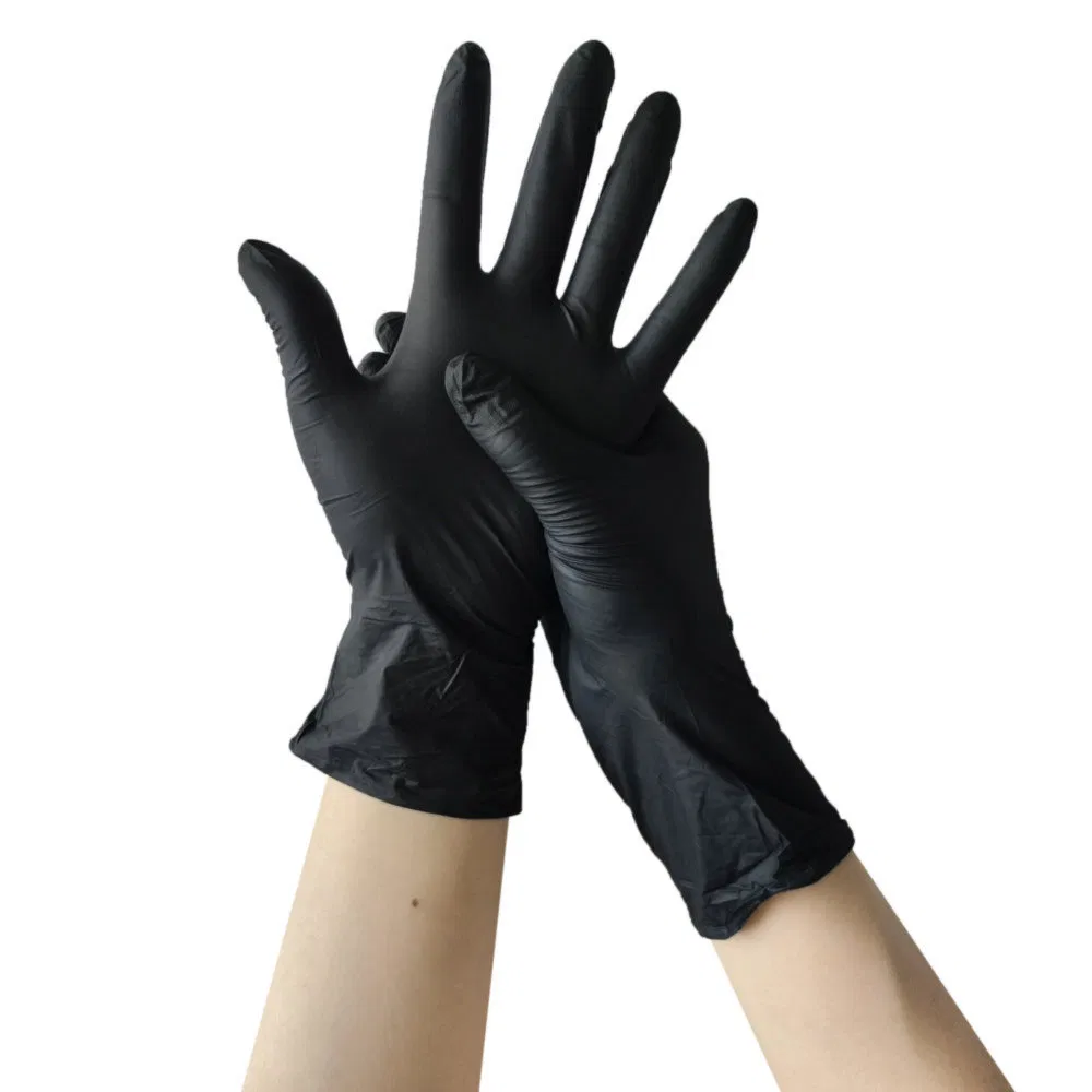Multi Purpose High Friction Black Disposable Nitrile Household Glove