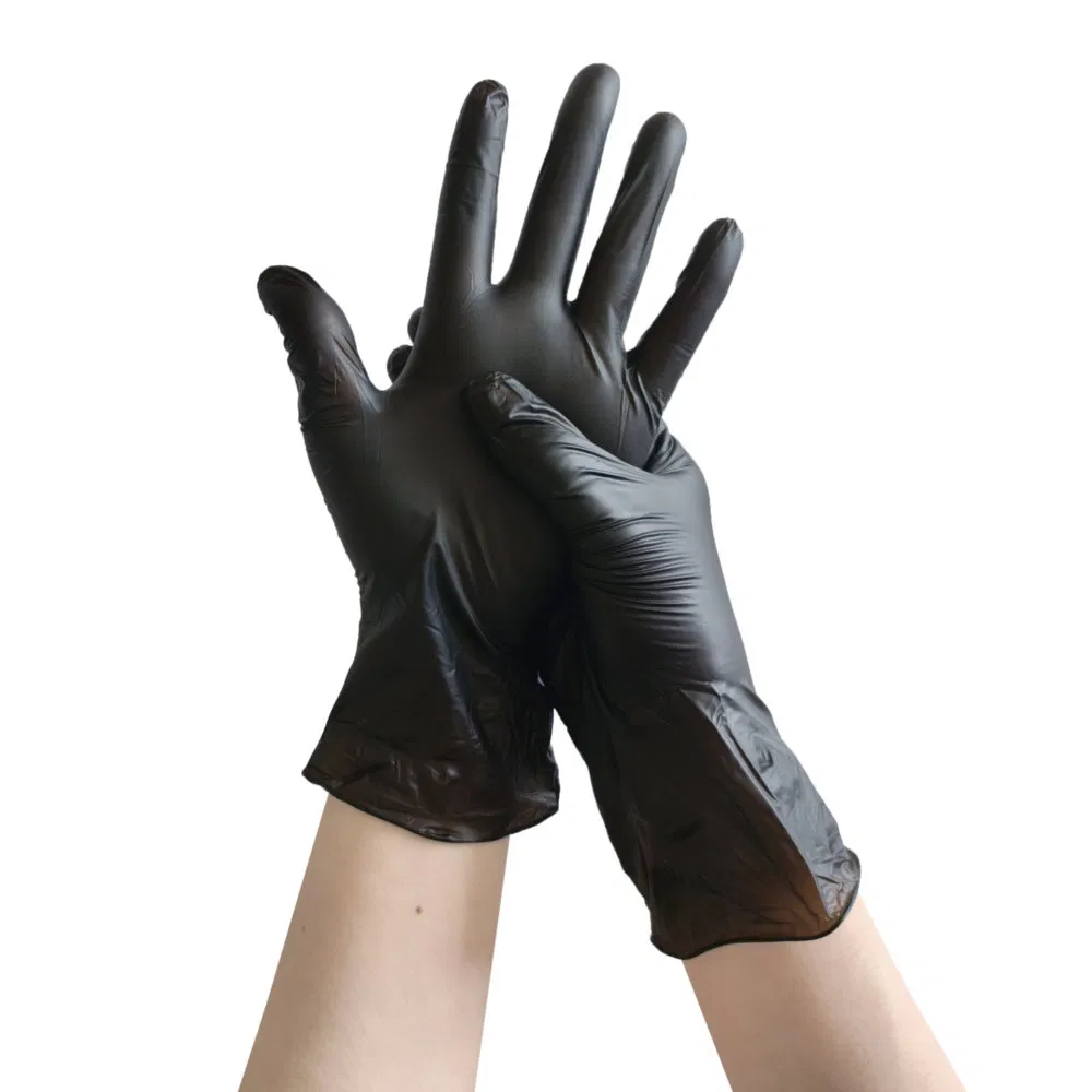 Sturdy Black Disposable PVC Vinyl Glove for Medical Examination