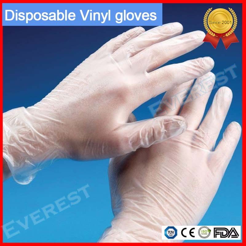 Clear Powdered Free Disposable Medical Vinyl Gloves